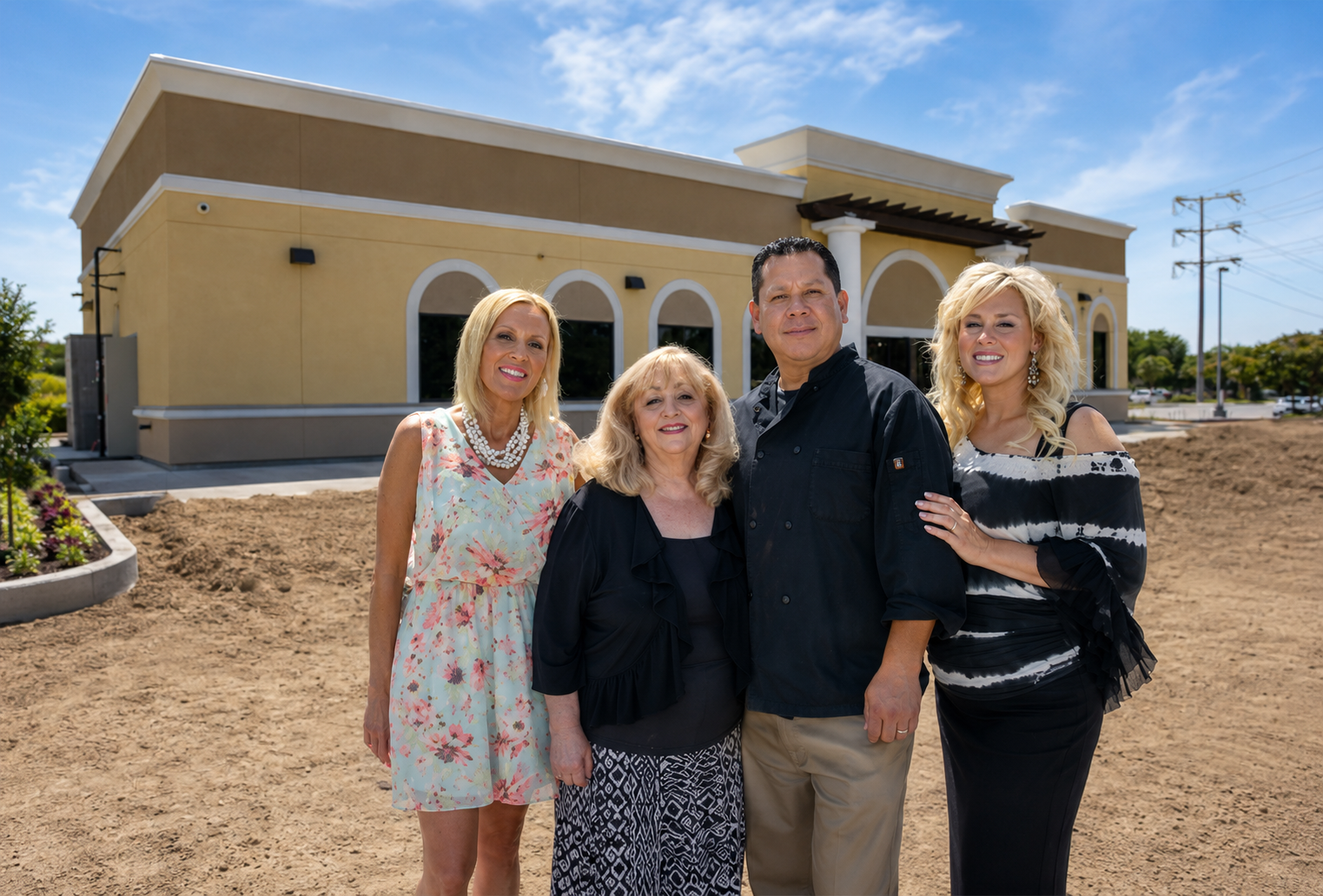 The Cristallo family outside Sorella Ristorante Italiano