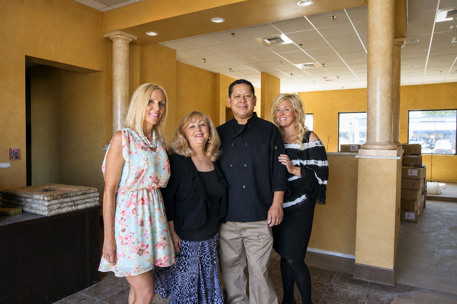 The Cristallo family inside the Sorella dining room